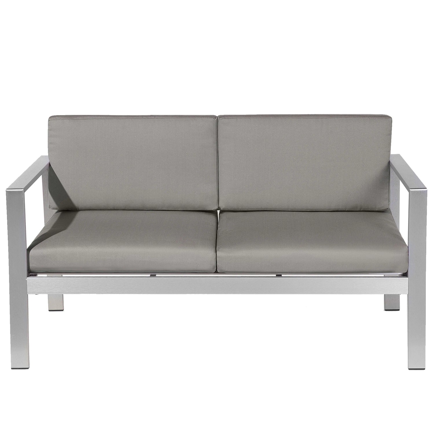 Beliani Gartenbank Grau Silber 70x142x80