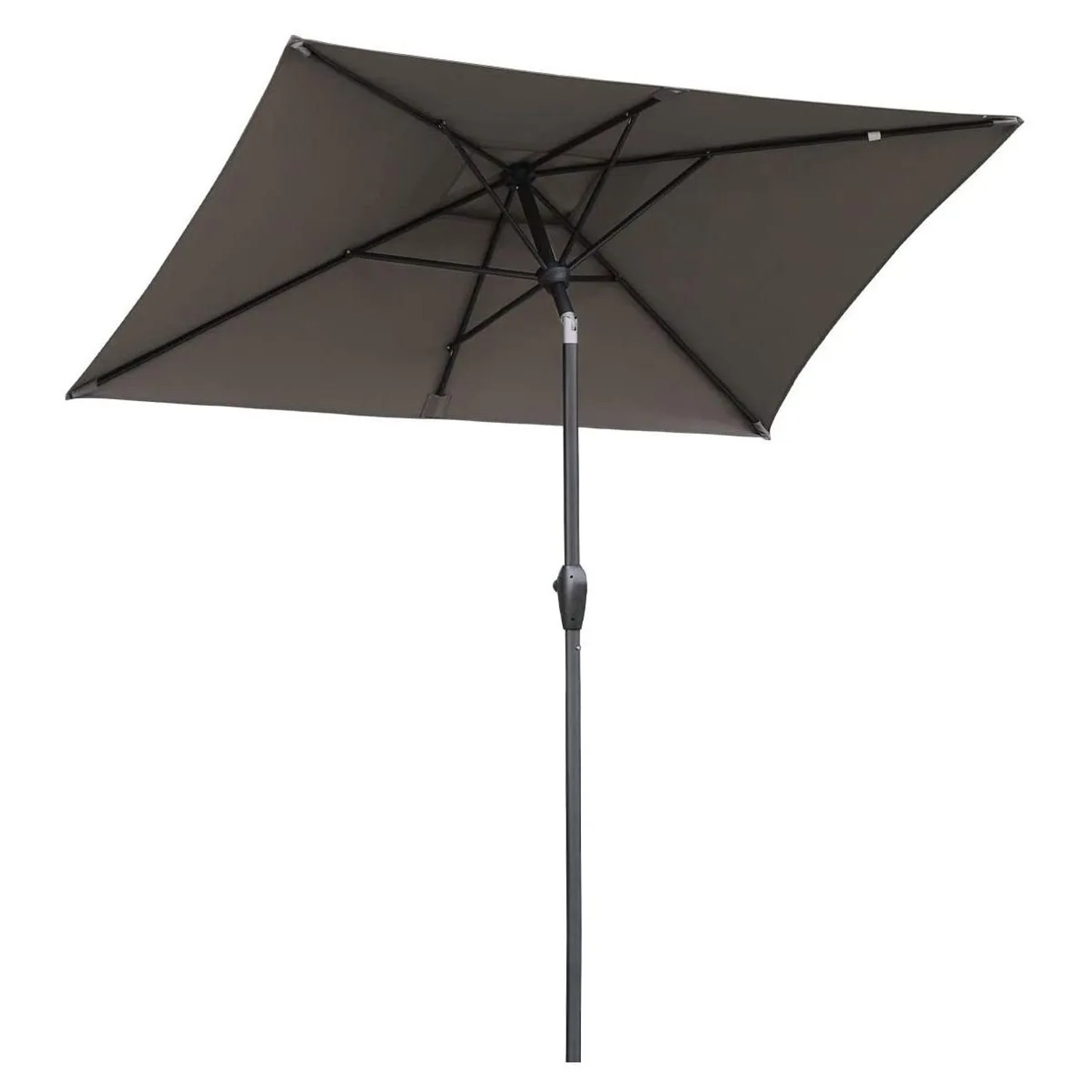 Sekey Aluminum Sonnenschirm mit Kurbel Rechteckig 210 x 140cm Gartenschirm Knickbar Marktschirm Garten Balkon
