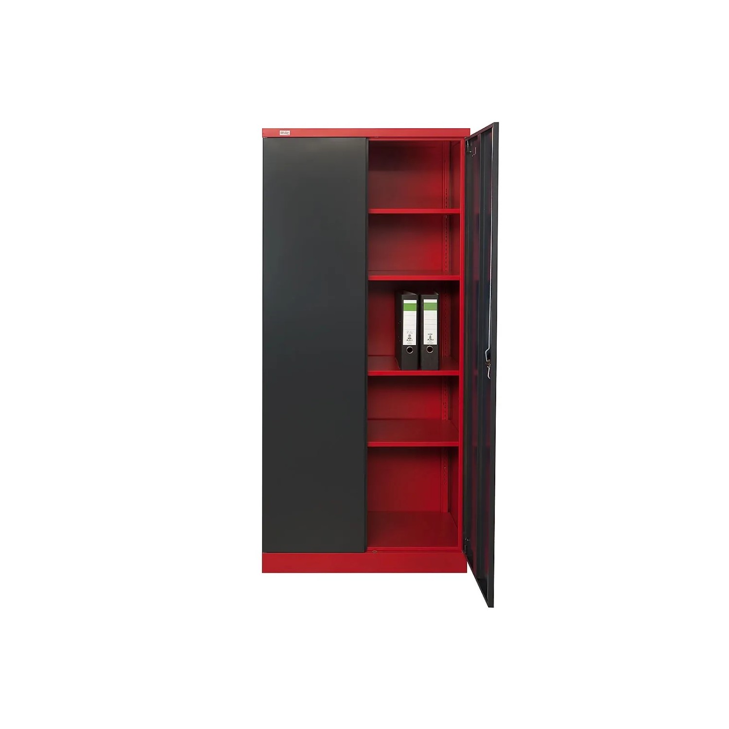 Jet-Line Stahlschrank Moskau in Anthrazit-Rot 90 x 40 x 185 cm mit Abschließbaren Türen