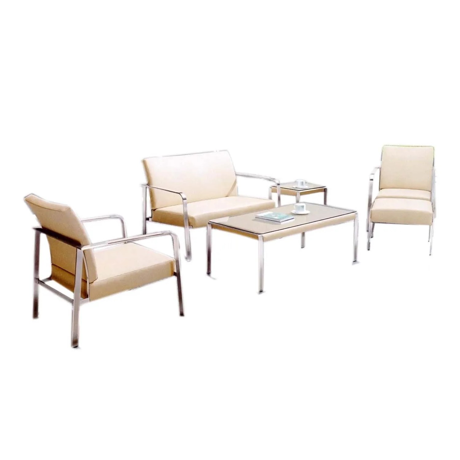 Jet-Line Gartenmöbelset Essgruppe Aphrodite in Creme mit Edelstahlrahmen