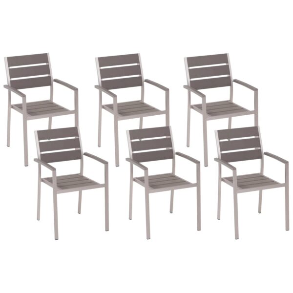 Beliani Gartenstuhl Grau Silber 57x54x88