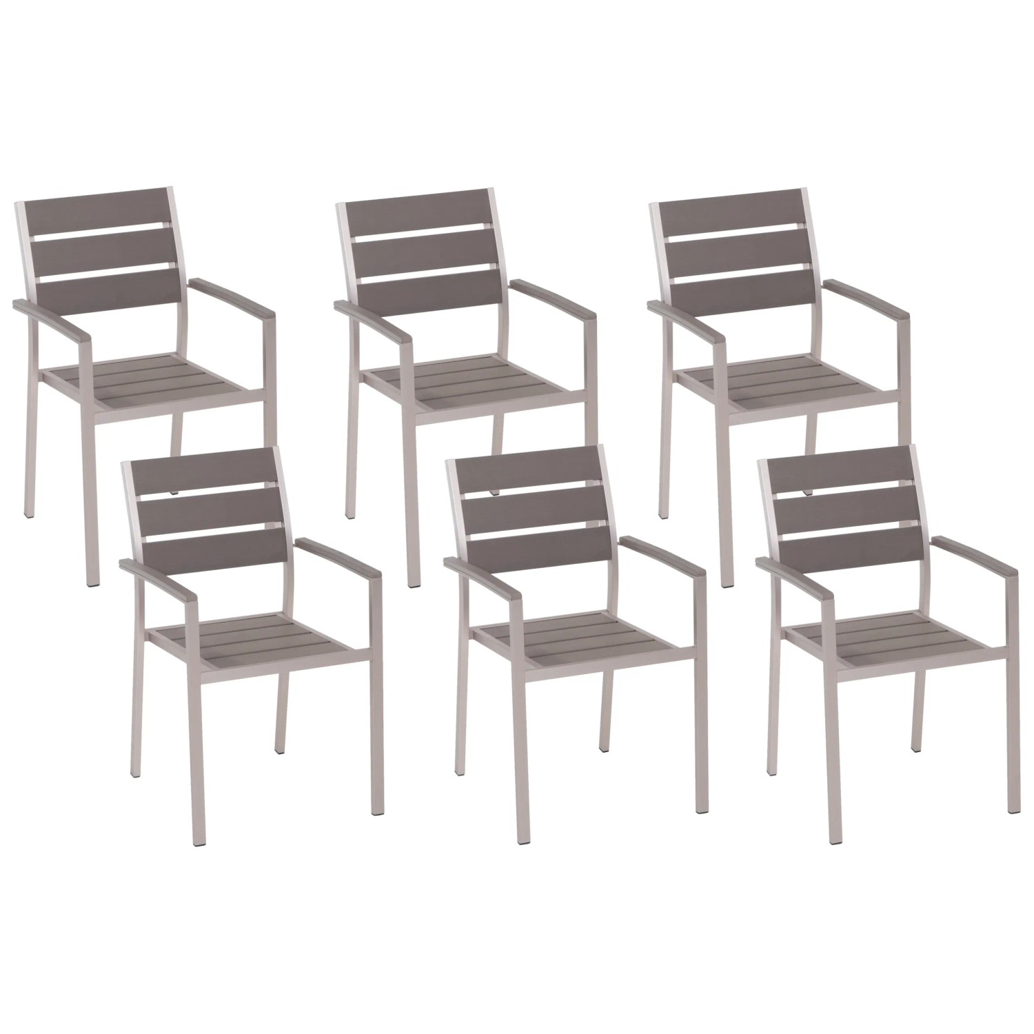 Beliani Gartenstuhl Grau Silber 57x54x88