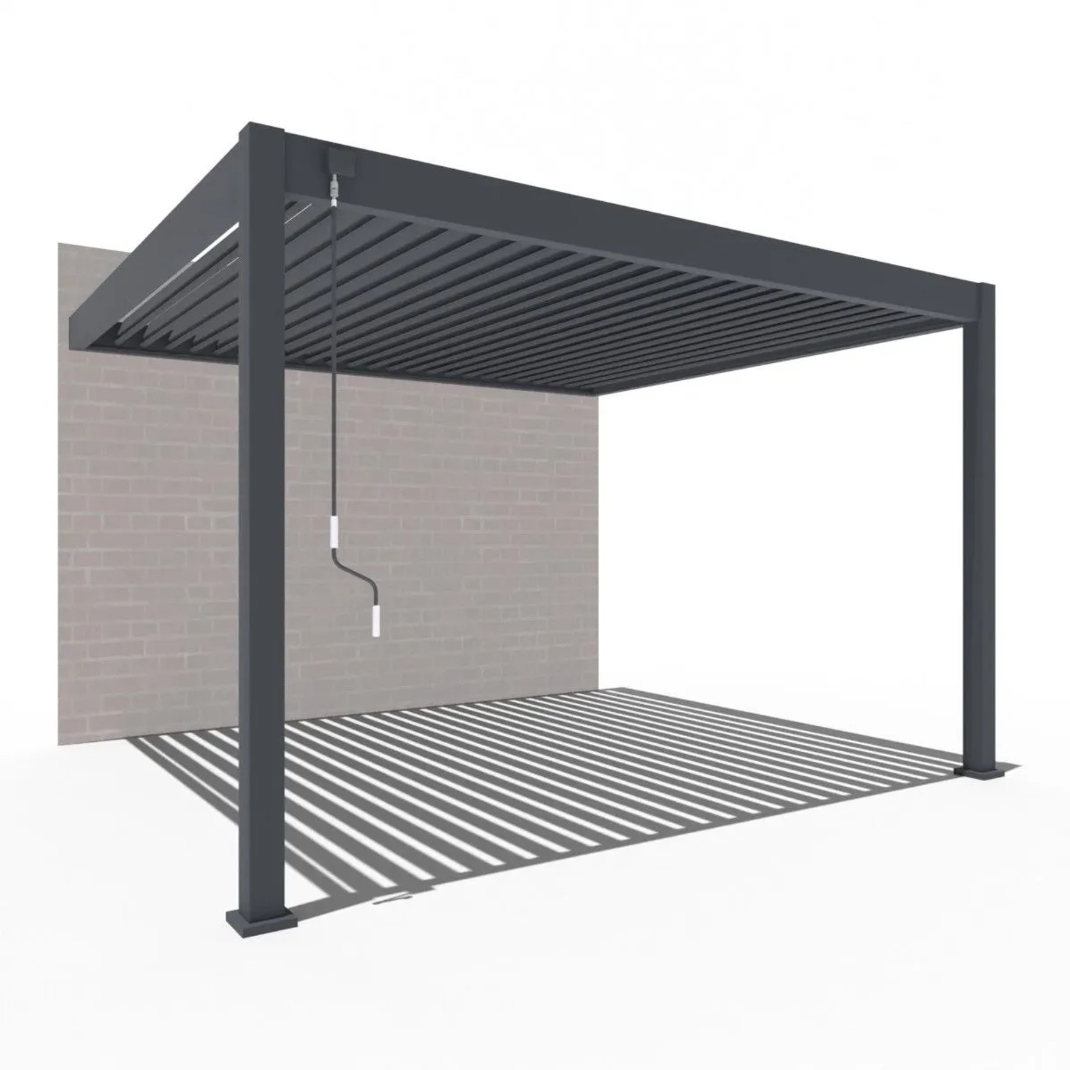 Weide Deluxe Wandpergola Pavilion Aluminium Anthrazit 3 x 4 M Anthrazit