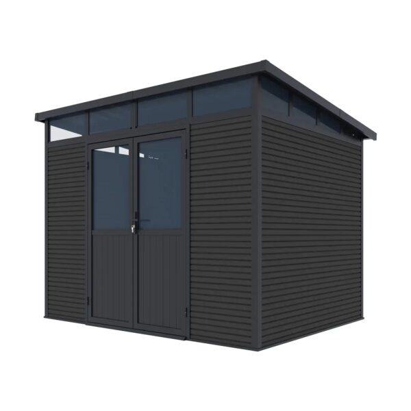 Weide Gartenhaus Aluminium Gerätehaus mit Doppeltür 278x218x226 cm Wetterfest Anthrazit