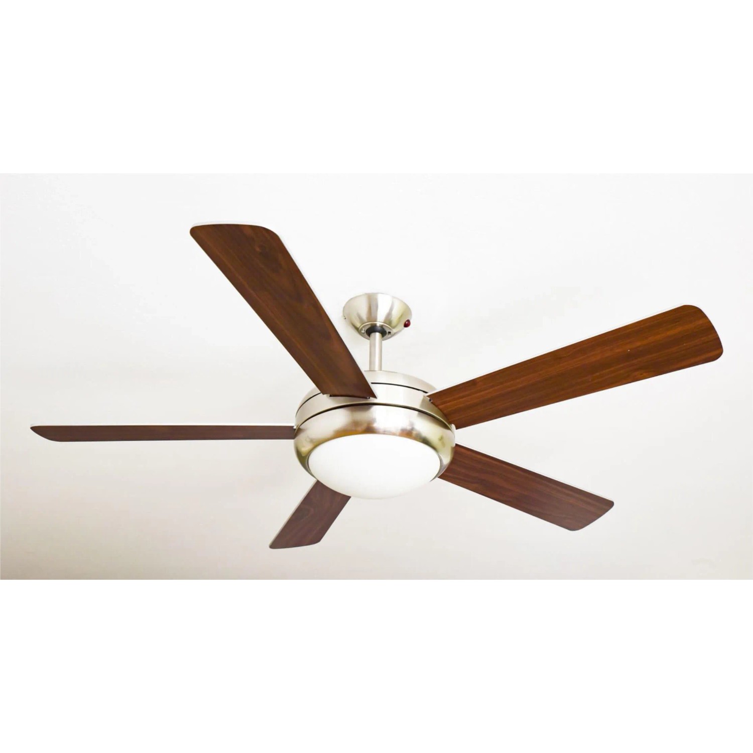 AIRERYDER Deckenventilator Ursa Nickel Gebürstet Flügel Silber - Nussbaum mit Beleuchtung und Fernbedienung