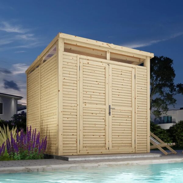 Bertilo Gartenhaus Woodline Pent 234 cm x 226 cm Natur FSC®