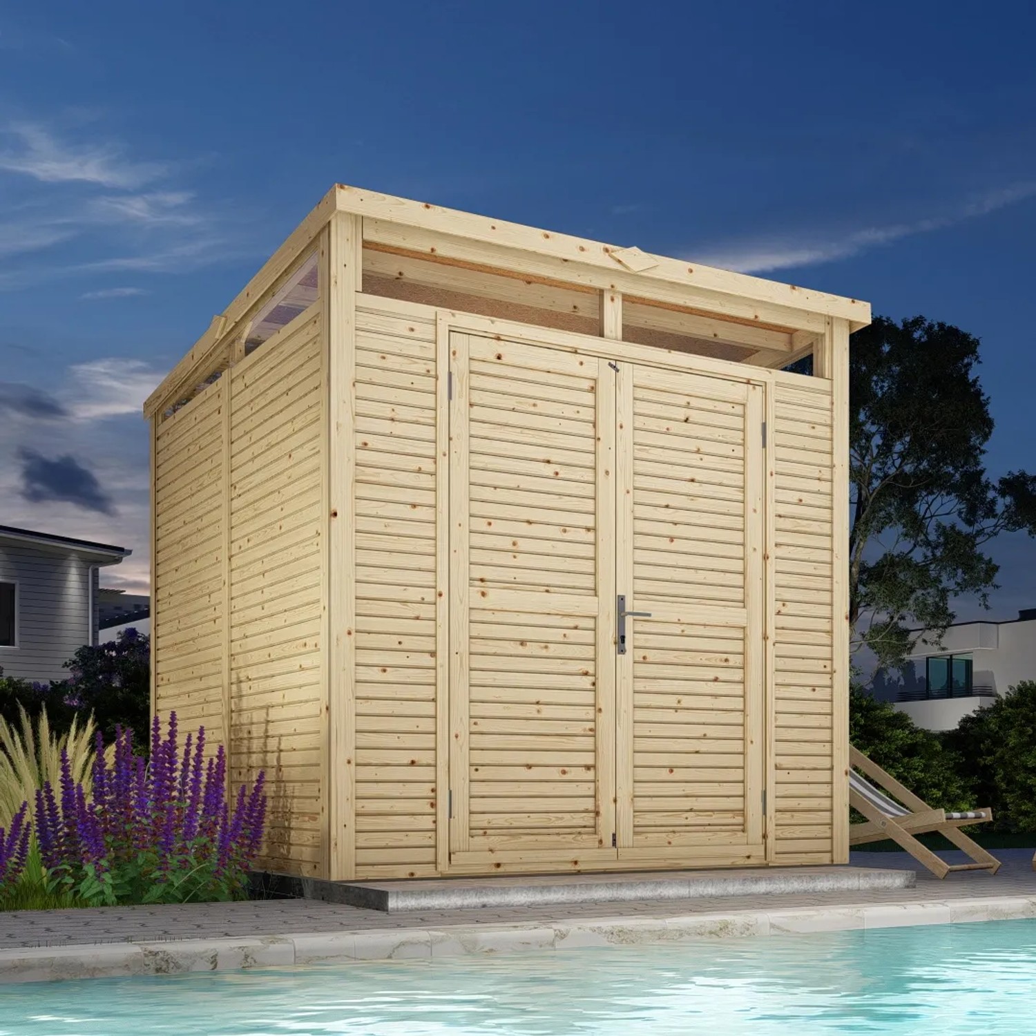 Bertilo Gartenhaus Woodline Pent 234 cm x 226 cm Natur FSC®