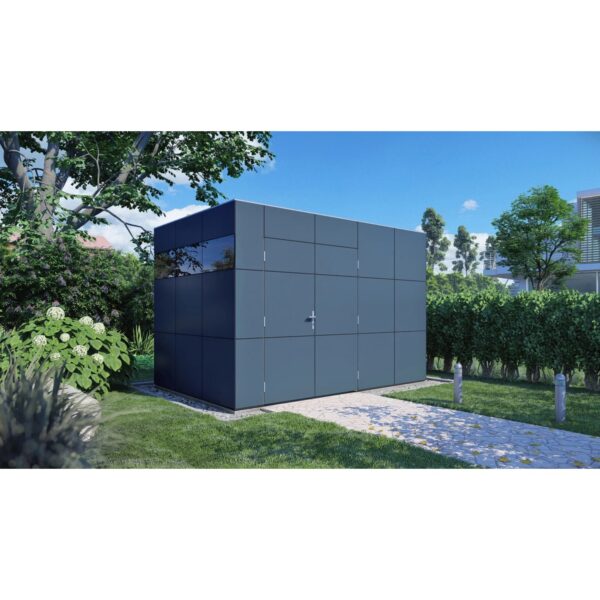 Bertilo Gartenhaus HPL 2 Anthrazit-Weiß 228 cm x 345 cm FSC®
