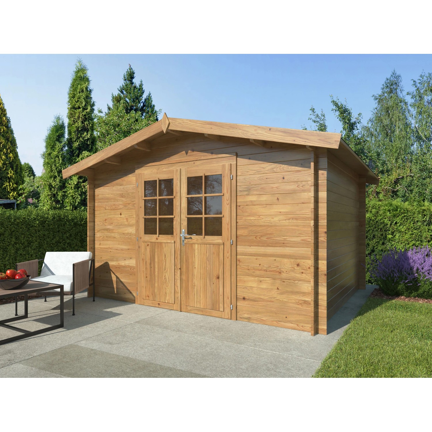 Palmako Holz-Gartenhaus - Druckimprägniert 394 cm x 276 cm FSC®