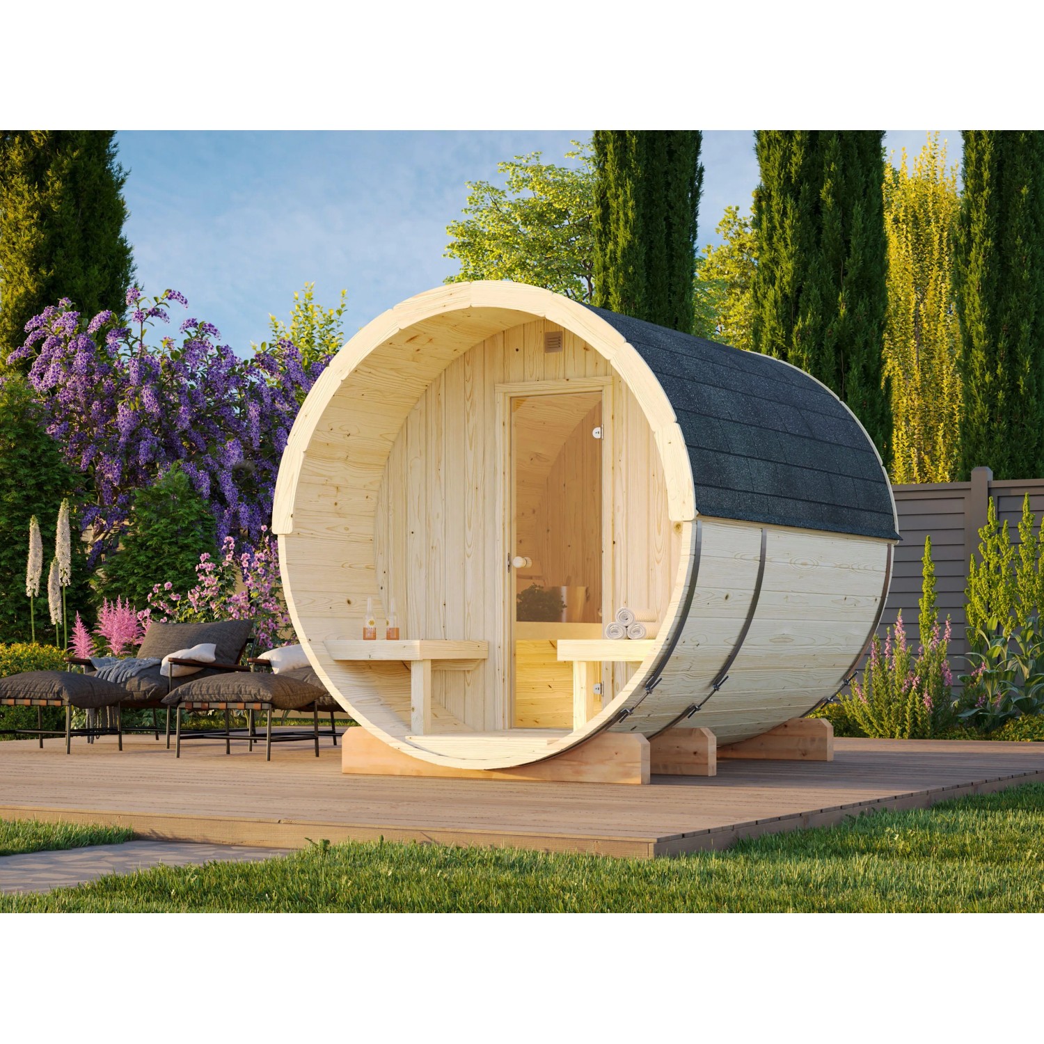 Palmako Elementsauna Anita 1,3 m2 x 0,7 m2 Natur Unbehandelt