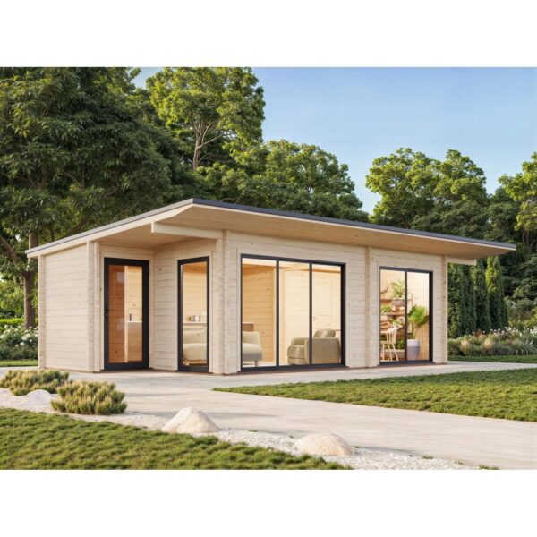Palmako Holz-Gartenhaus Cecilia Pultdach Unbehandelt 790 cm x 440 cm 27,3 m²