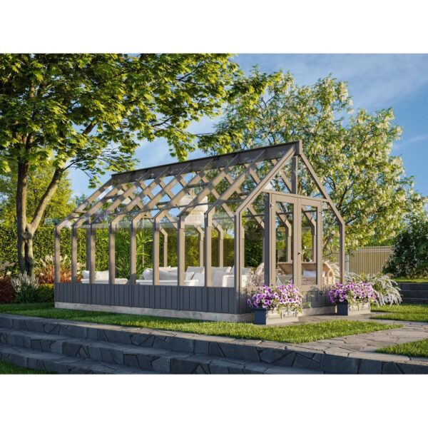 Palmako Holz-Gartenhaus Emilia Satteldach Lackiert 300 cm x 483 cm 13,8 m²