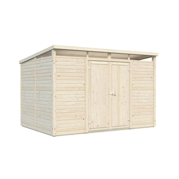Palmako Holz-Gartenhaus Elias Pultdach Tauchgrundiert 330 cm x 228 cm 7,3 m²