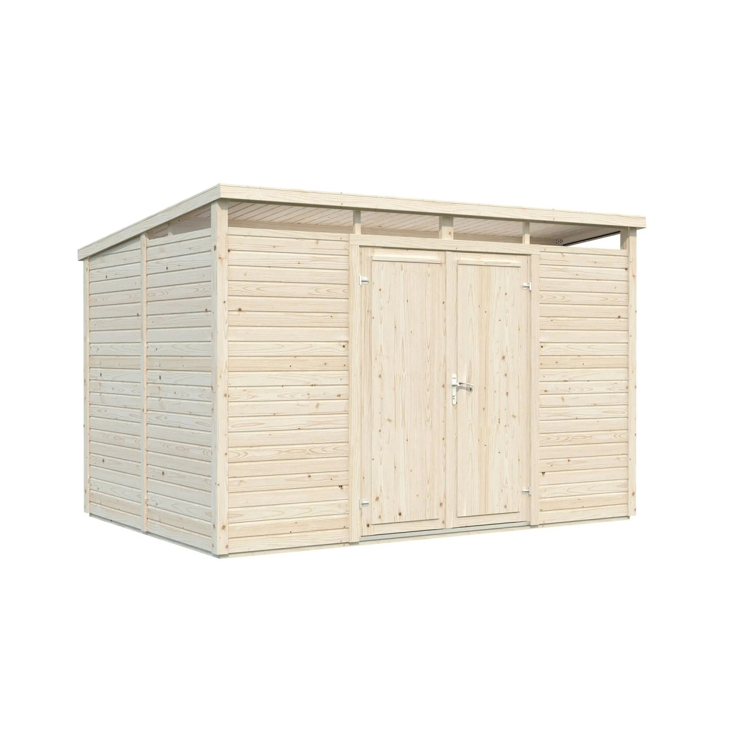 Palmako Holz-Gartenhaus Elias Pultdach Tauchgrundiert 330 cm x 228 cm 7,3 m²
