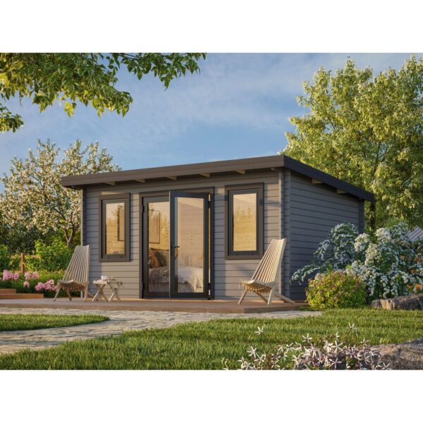 Palmako Holz-Gartenhaus Lisandra Pultdach Lackiert 470 cm x 350 cm 14,2 m²
