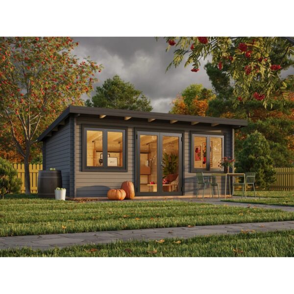 Palmako Holz-Gartenhaus Lisandra Pultdach Lackiert 550 cm x 400 cm 19,4 m² Palmako Holz-Gartenhaus Lisandra Pultdach Lackiert 550 cm x 400 cm 19,4 m²
