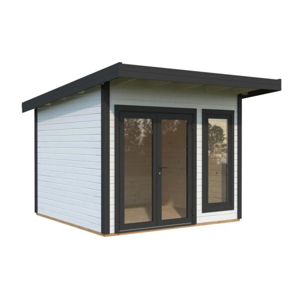 Palmako Holz-Gartenhaus Aurelia Pultdach Weiß Lackiert 296 cm x 300 cm 8,4 m²
