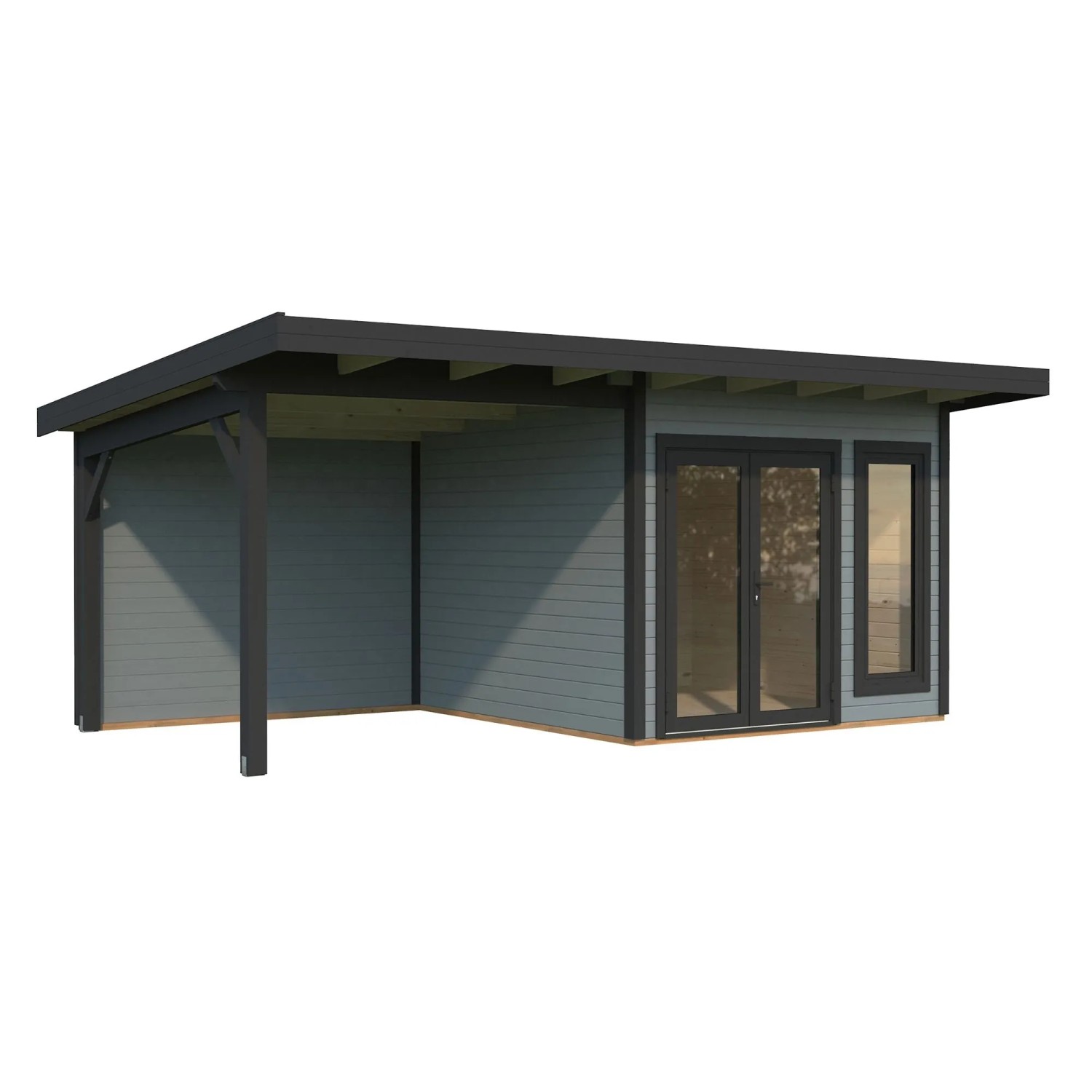 Palmako Holz-Gartenhaus Aurelia Pultdach Lackiert 599 cm x 300 cm 16,3 m²