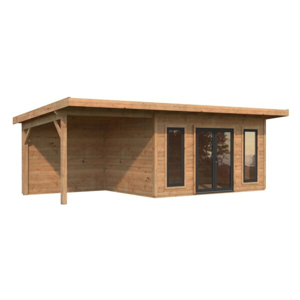 Palmako Holz-Gartenhaus Aurelia Pultdach Tauchgrundiert 749 cm x 300 cm 20,6 m²