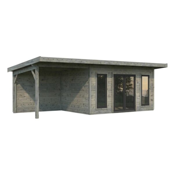 Palmako Holz-Gartenhaus Aurelia Pultdach Tauchgrundiert 749 cm x 300 cm 20,6 m²