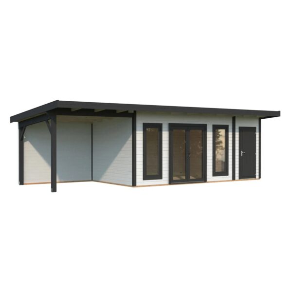 Palmako Holz-Gartenhaus Aurelia Pultdach Weiß Lackiert 889 cm x 300 cm 24,6 m² Palmako Holz-Gartenhaus Aurelia Pultdach Weiß Lackiert 889 cm x 300 cm 24,6 m²