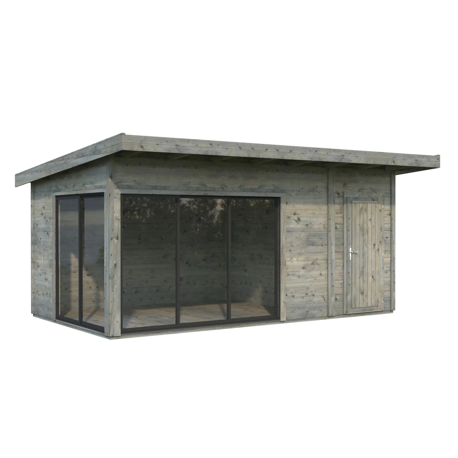 Palmako Holz-Gartenhaus Andrea Slide Pultdach Tauchgrundiert 530 cm x 300 cm