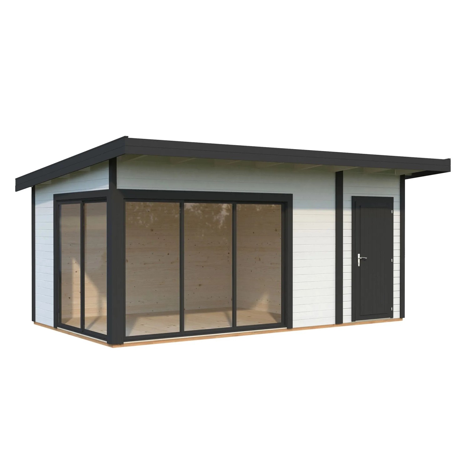 Palmako Holz-Gartenhaus Andrea Slide Pultdach Lackiert 530 cm x 300 cm 15,2 m²