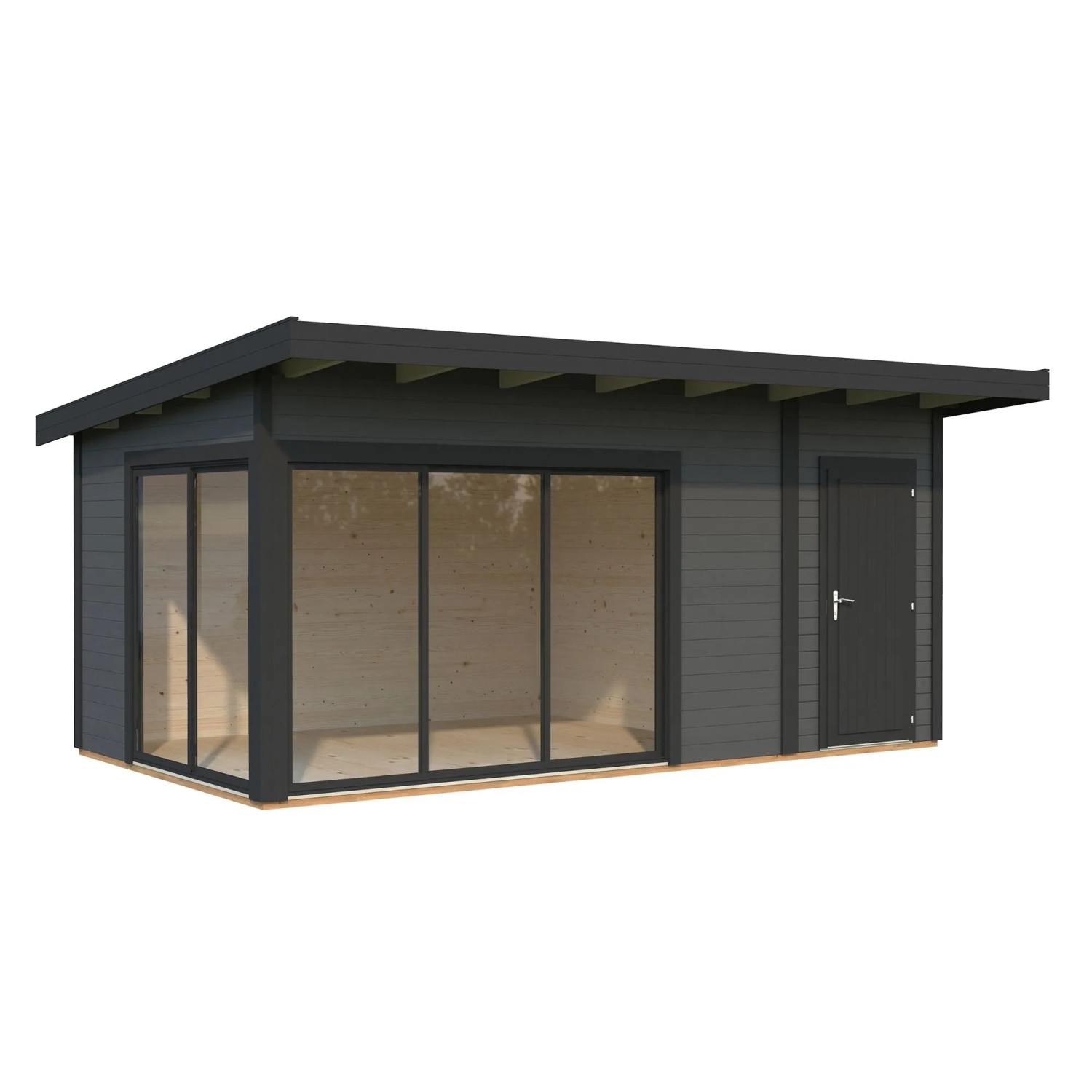Palmako Holz-Gartenhaus Andrea Slide Plus Pultdach Lackiert 530 cm x 300 cm