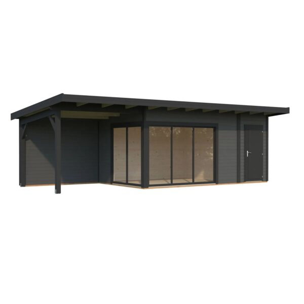 Palmako Holz-Gartenhaus Andrea Slide Pultdach Lackiert 833 cm x 300 cm 23,1 m²