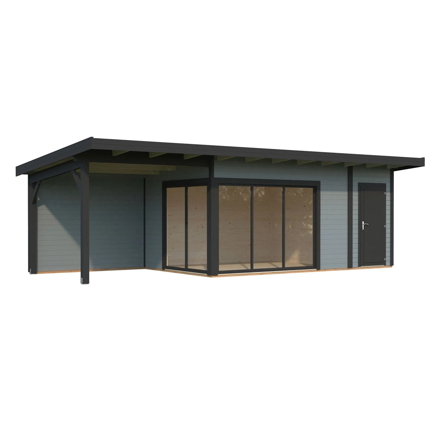 Palmako Holz-Gartenhaus Andrea Slide Pultdach Lackiert 833 cm x 300 cm 23,1 m²