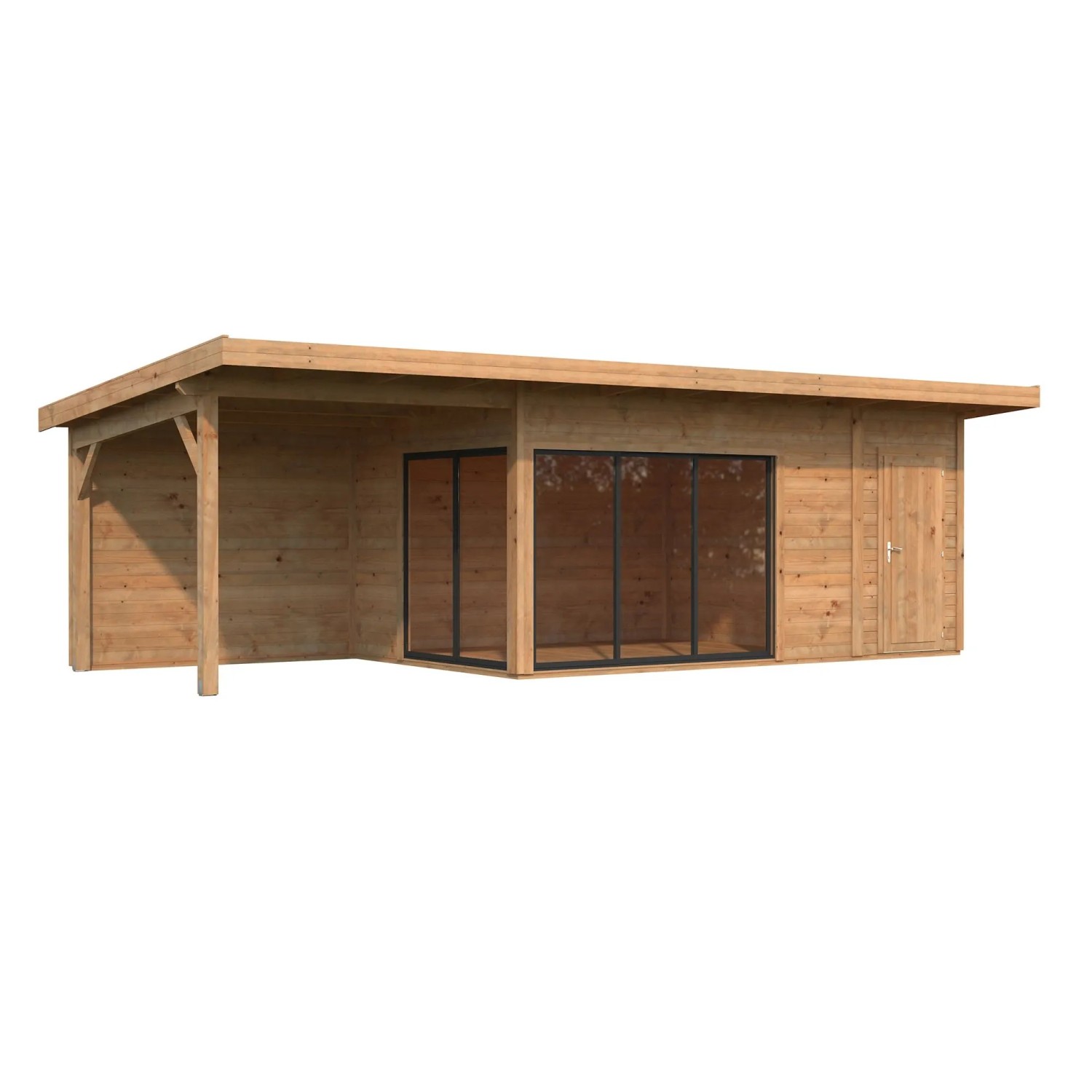 Palmako Holz-Gartenhaus Andrea Slide Plus Pultdach Tauchgrundiert