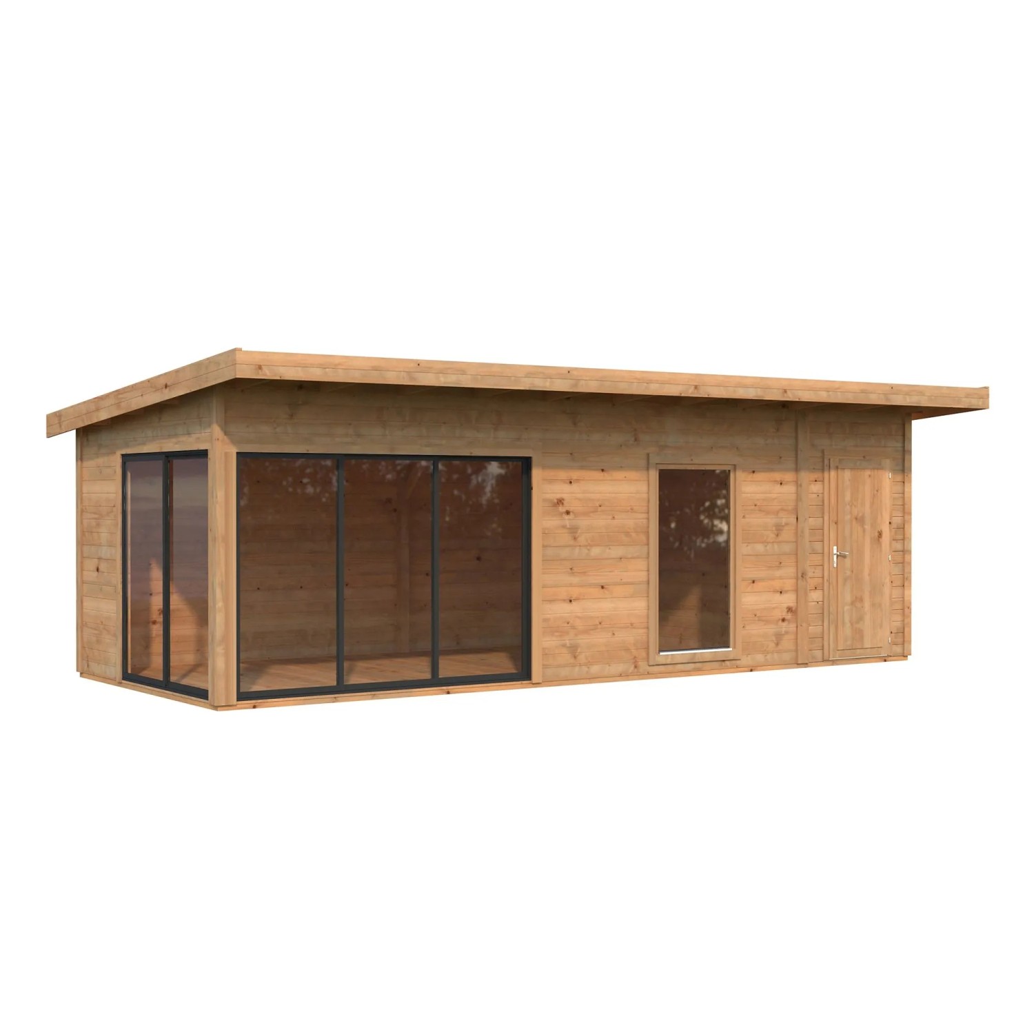 Palmako Holz-Gartenhaus Andrea Slide Pultdach Tauchgrundiert 735 cm x 300 cm