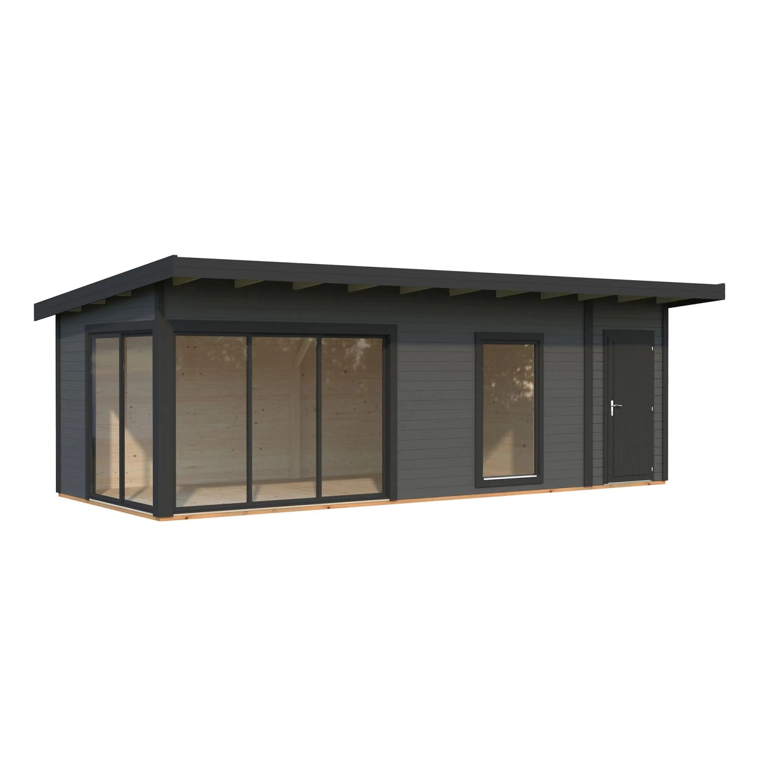 Palmako Holz-Gartenhaus Andrea Slide Pultdach Lackiert 735 cm x 300 cm 21,1 m²
