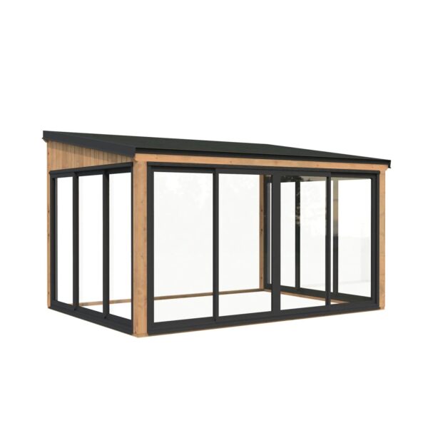 Palmako Holz-Gartenhaus Lumi Slide Plus Pultdach Tauchgrundiert