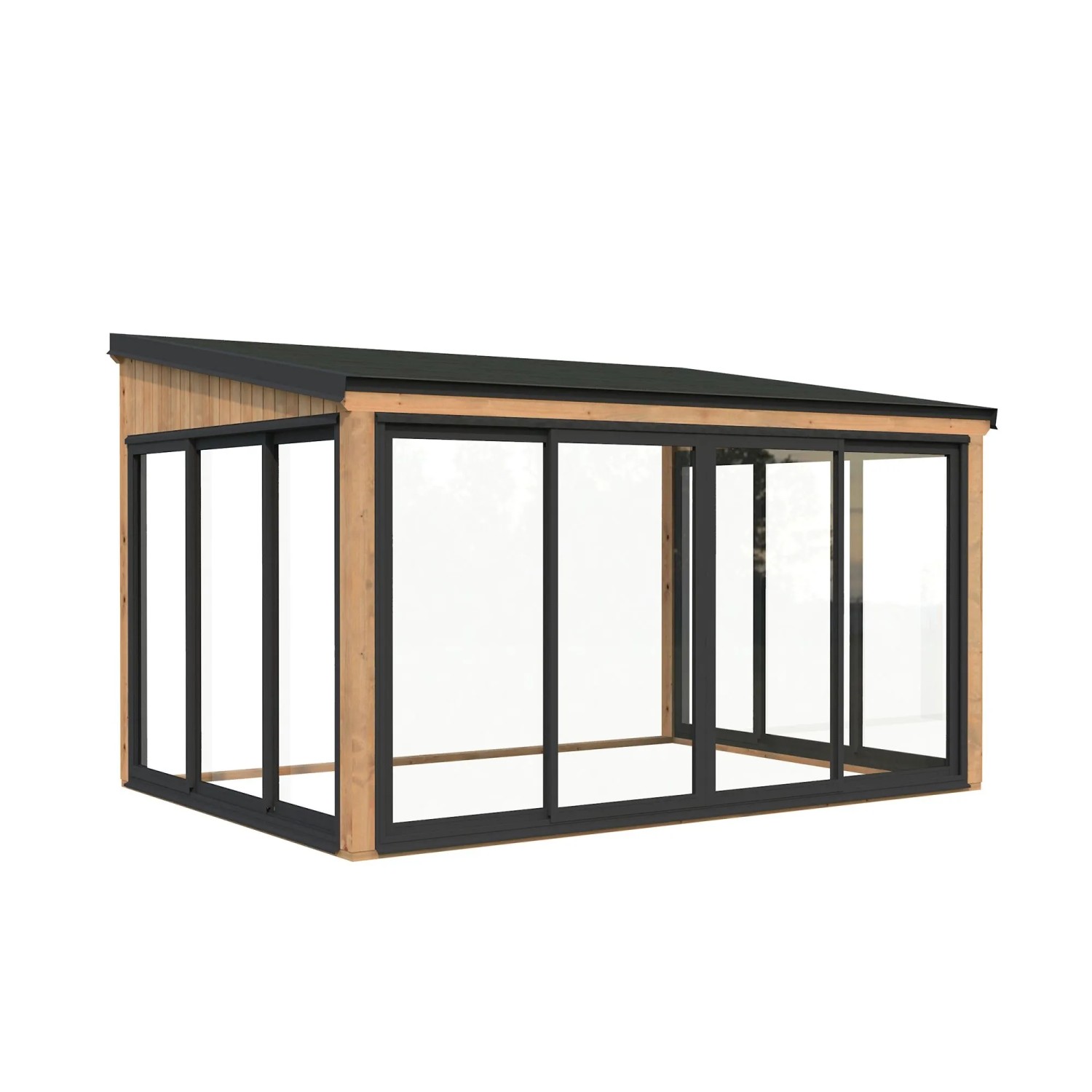 Palmako Holz-Gartenhaus Lumi Slide Plus Pultdach Tauchgrundiert
