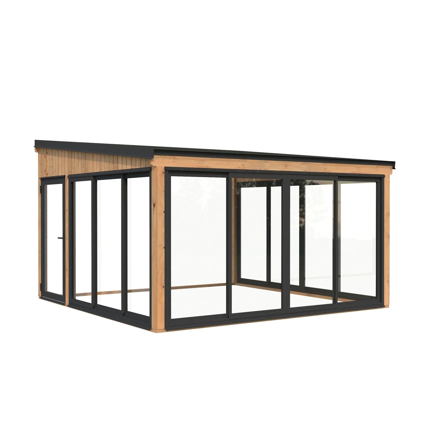 Palmako Holz-Gartenhaus Lumi Slide Plus Pultdach Tauchgrundiert