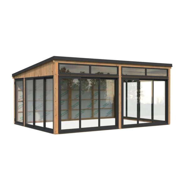 Palmako Holz-Gartenhaus Saga Slide Pultdach Tauchgrundiert 582 cm x 420 cm
