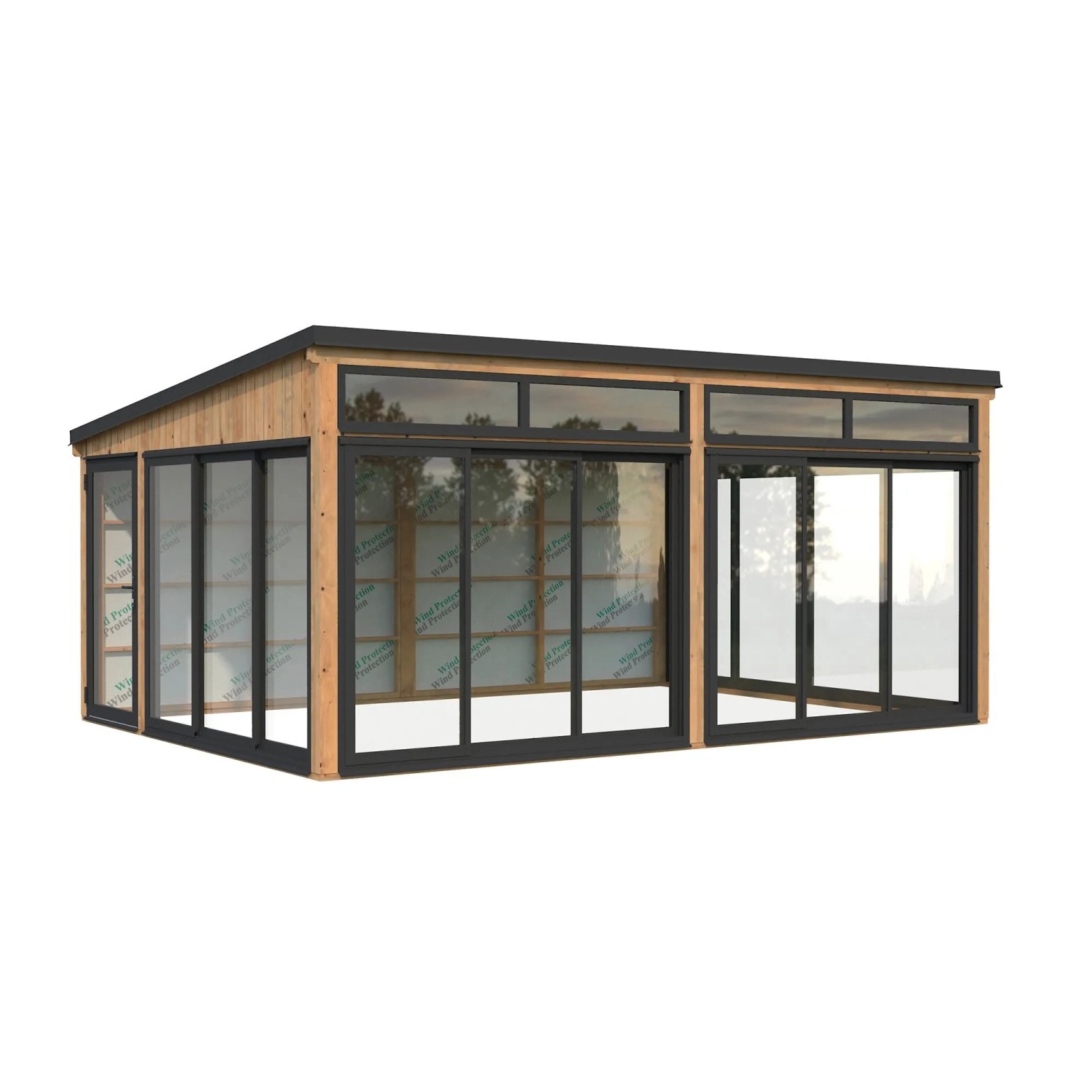 Palmako Holz-Gartenhaus Saga Slide Plus Pultdach Tauchgrundiert