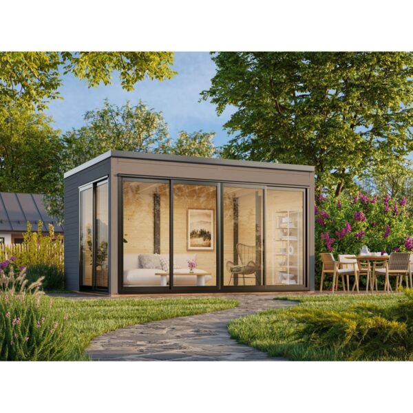 Palmako Holz-Gartenhaus Serena Slide Pultdach Lackiert 420 cm x 320 cm 12,6 m² Palmako Holz-Gartenhaus Serena Slide Pultdach Lackiert 420 cm x 320 cm 12,6 m²