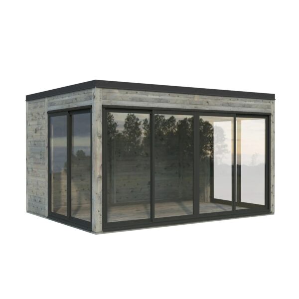 Palmako Holz-Gartenhaus Serena Slide Pultdach Tauchgrundiert 420 cm x 320 cm