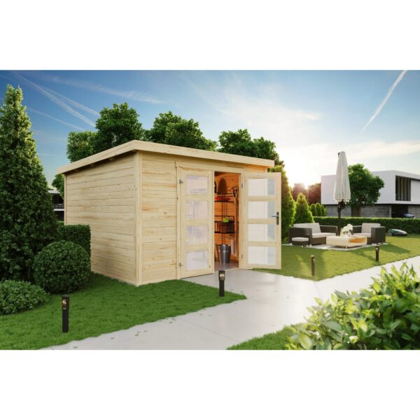 Lasita Holz-Gartenhaus Zambezi 6 Natur 320 cm x 274,7 cm