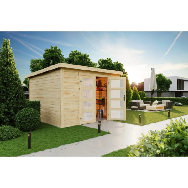 Lasita Holz-Gartenhaus Zambezi 7 Natur 320 cm x 324,8 cm