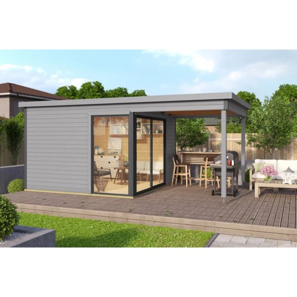 Lasita Holz-Gartenhaus Domeo 2 Flachdach Lasiert 504.4 cm x 300 cm 5,82 m² Lasita Holz-Gartenhaus Domeo 2 Flachdach Lasiert 504.4 cm x 300 cm 5,82 m²