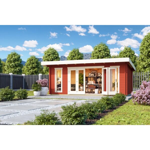 Lasita Holz-Gartenhaus Sussex 2 Pultdach Schwedenrot Lasiert 570 cm x 360 cm Lasita Holz-Gartenhaus Sussex 2 Pultdach Schwedenrot Lasiert 570 cm x 360 cm