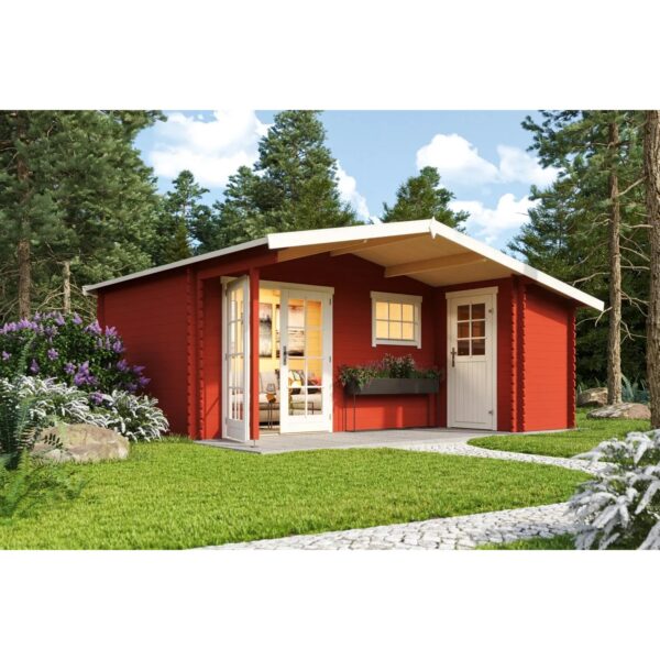 Lasita Holz-Gartenhaus Little Rock Satteldach Lasiert 510 cm x 430 cm