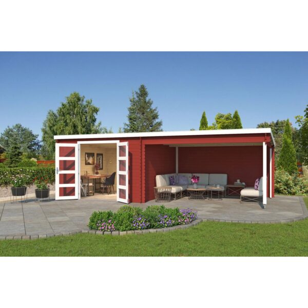 Lasita Holz-Gartenhaus New Orleans Flachdach Lasiert 710 cm x 330 cm