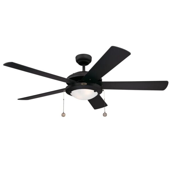 WESTINGHOUSE Deckenventilator Comet Schwarz 132 cm mit Beleuchtung und Zugketten