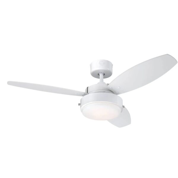 WESTINGHOUSE Deckenventilator Alloy Weiß 105 cm mit Beleuchtung und Zugketten