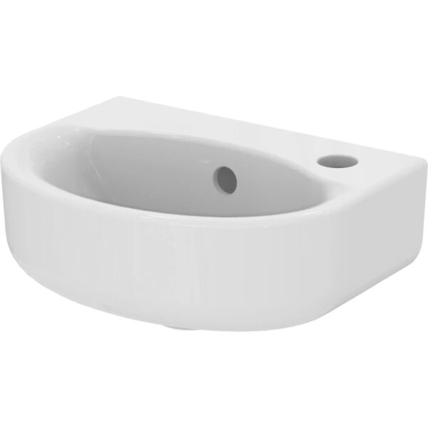 Ideal Standard Handwaschbecken Connect 35 cm 1 Hahnloch rechts mit Überlauf Weiß