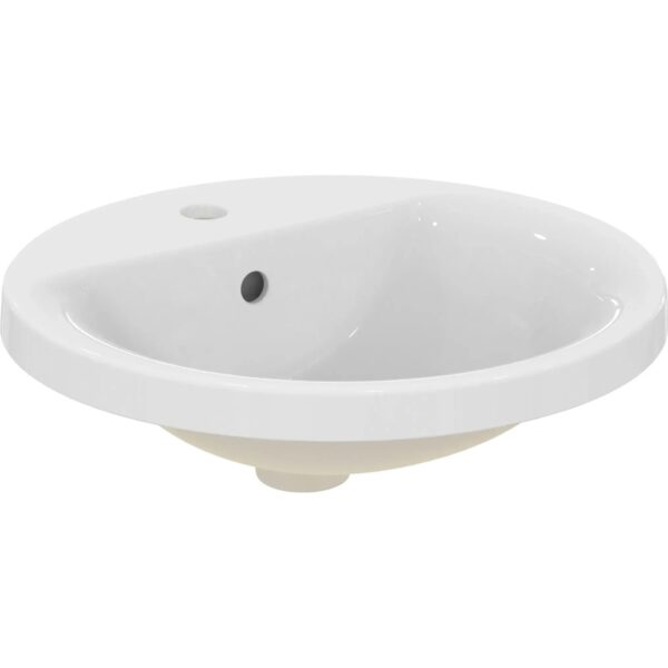 Ideal Standard Einbauwaschtisch Connect Ø 48 cm 1 Hahnloch mit Überlauf Weiß